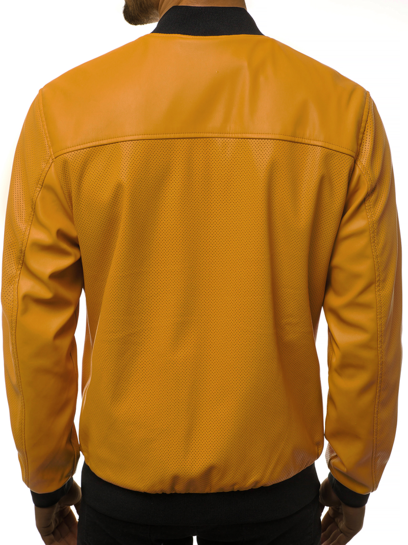 Geacă de piele bărbați camel OZONEE N/6125