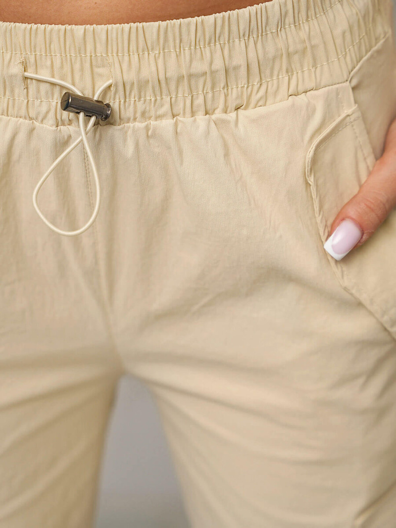 Pantaloni de dama écru OZONEE O/TT00393