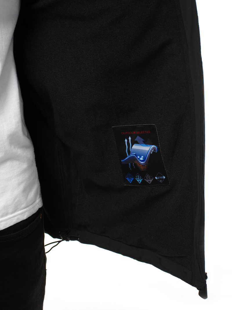 Jachetă bărbați SOFTSHELL negru-galben OZONEE GE/12266