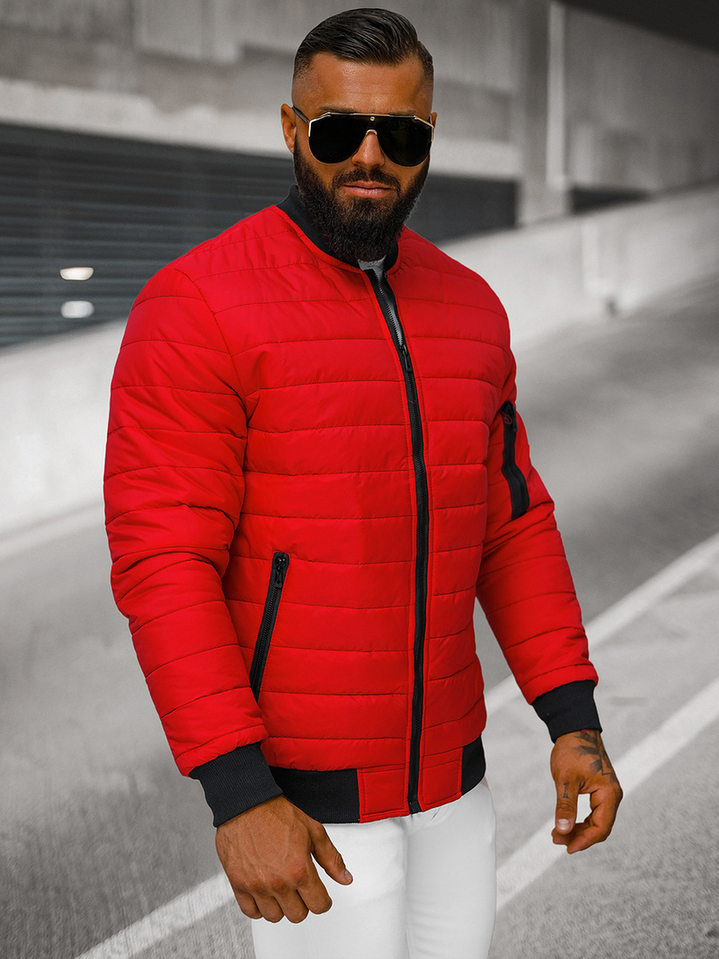Jachetă bărbați roșie OZONEE JS/MY02Z
