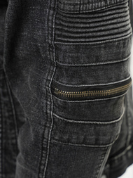 Jachetă de blugi bărbați neagră OZONEE NB/MJ508N