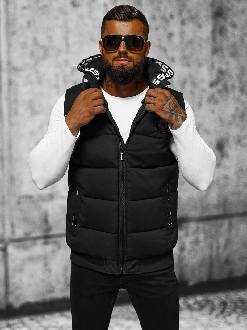 Vestă bărbați neagră OZONEE JS/84M3028/392