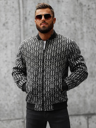 Jachetă bărbați neagră-gri OZONEE O/3A55