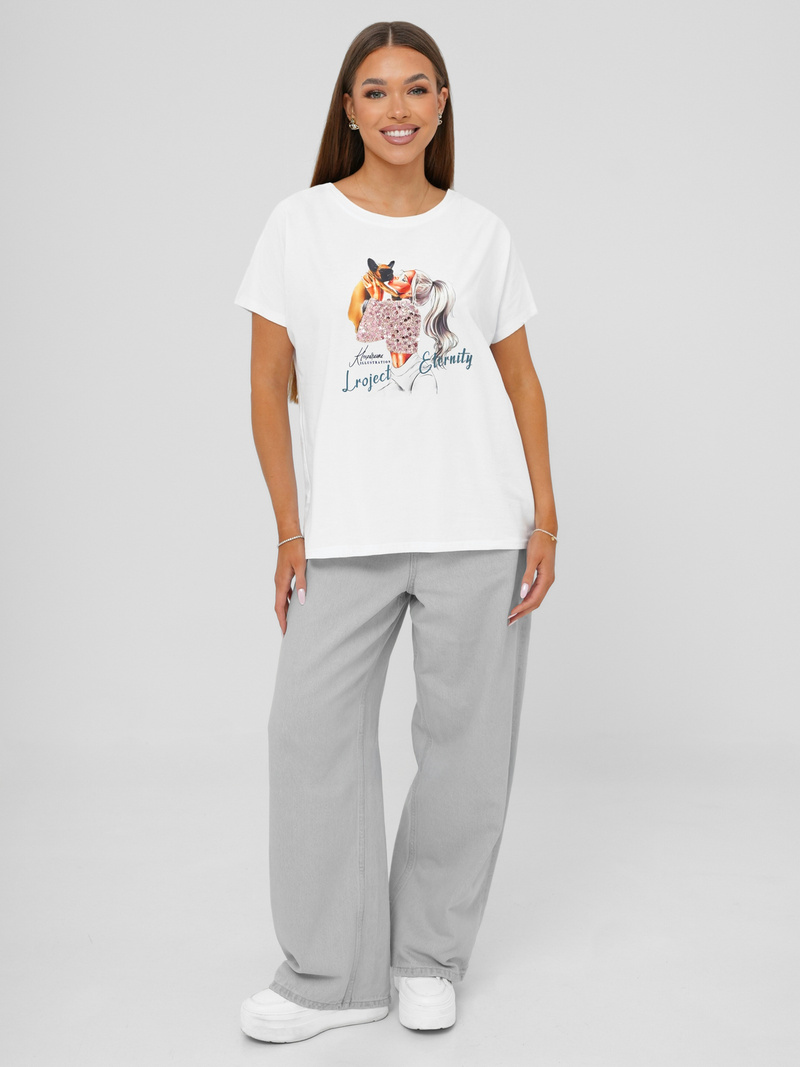 Tricou femei alb OZONEE JS/95T2575/1