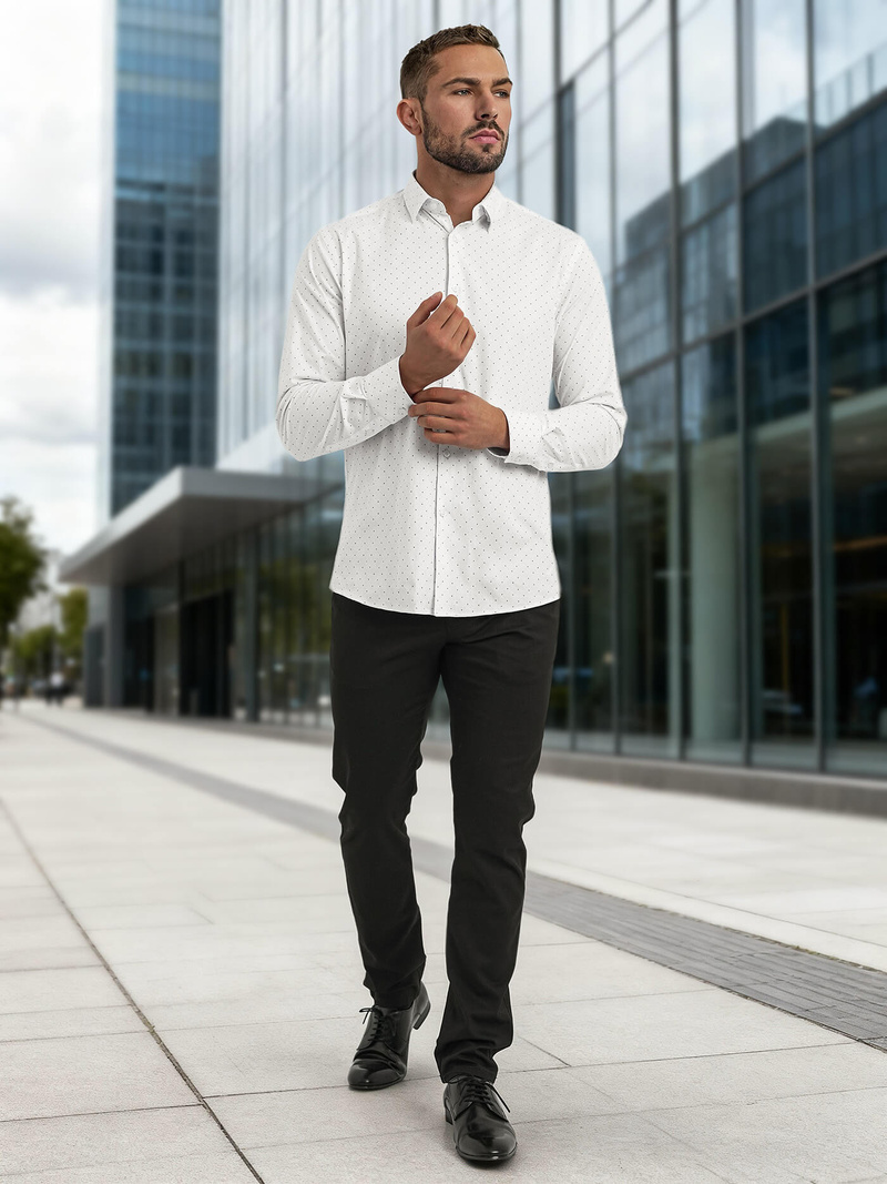 Cămașă bărbați albă OZONEE V/V185