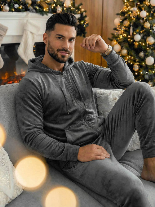 Trening catifea bărbați antracit OZONEE JS/8C1169/6Z