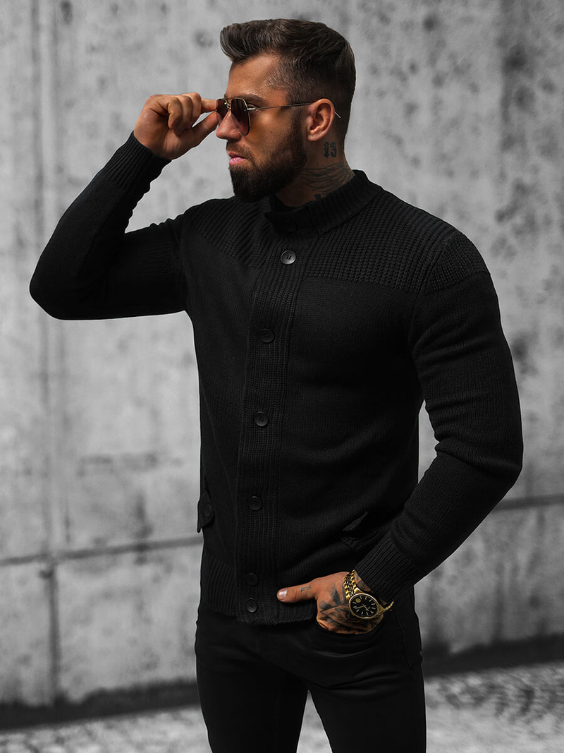 Pulover bărbați negru OZONEE NB/MM6011/4