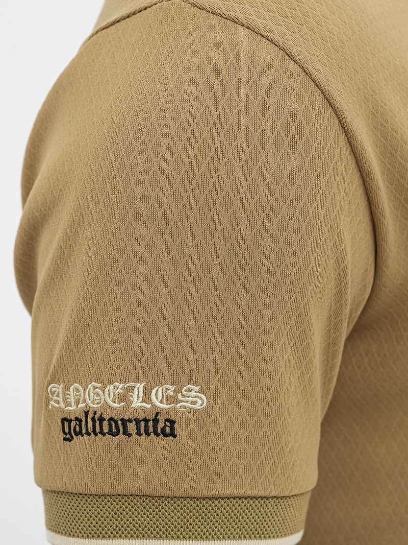 Tricou polo bărbați bej închis OZONEE O/YN2/575