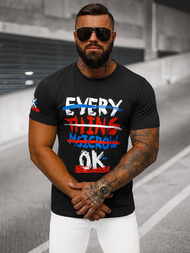 Tricou bărbați negru OZONEE O/8T1266/3