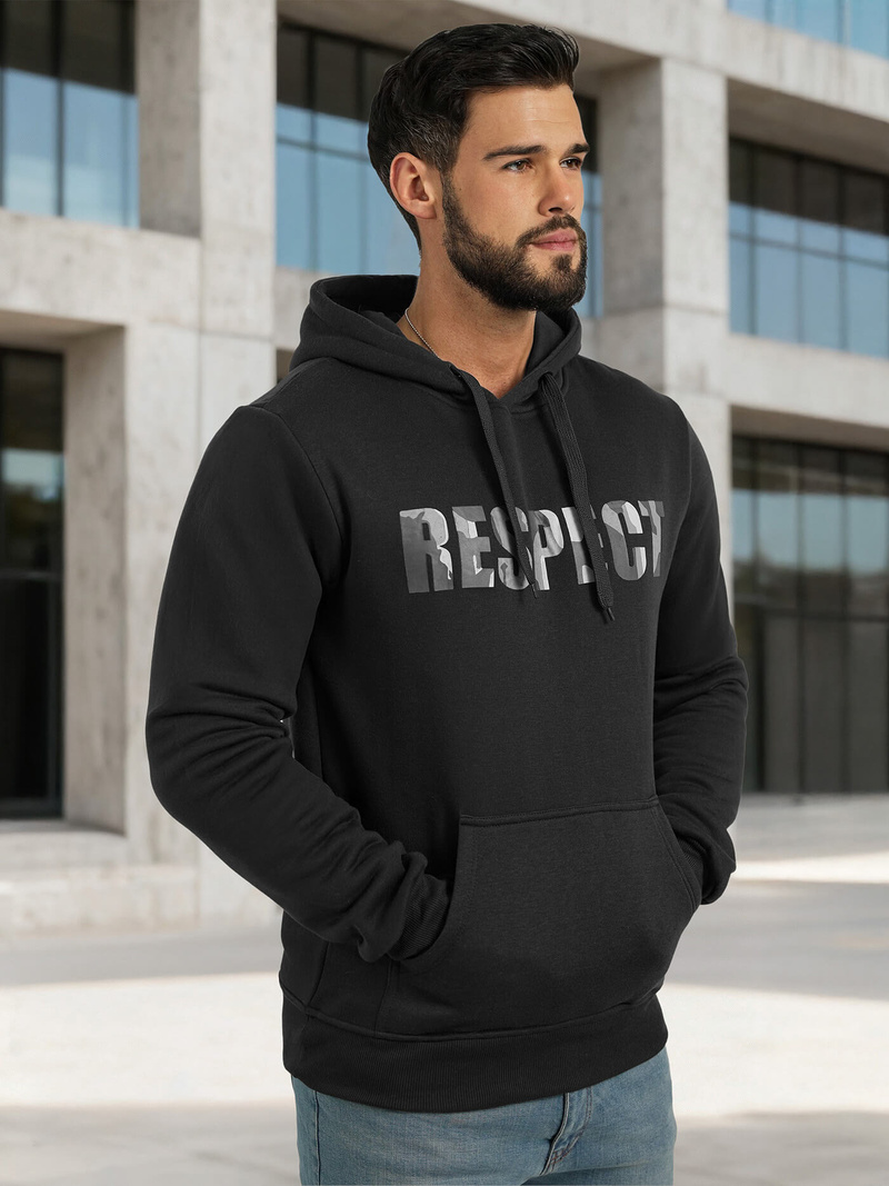 Hanorac bărbați negru OZONEE JS/8B1759/3