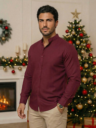 Cămașă bărbați bordo OZONEE O/V57Z