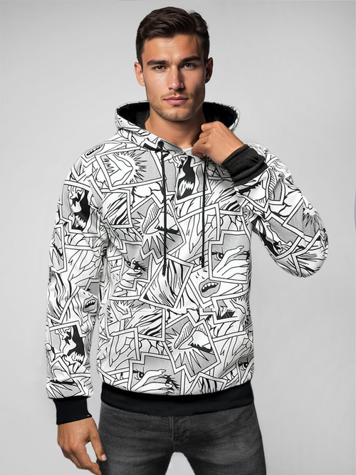 Hanorac bărbați alb OZONEE JS/8B1256/1Z