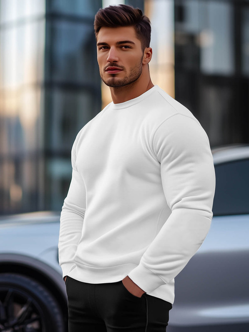 Hanorac bărbați alb OZONEE JS/2001-10Z