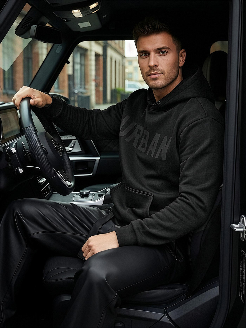 Hanorac bărbați negru OZONEE JS/8B1990/3