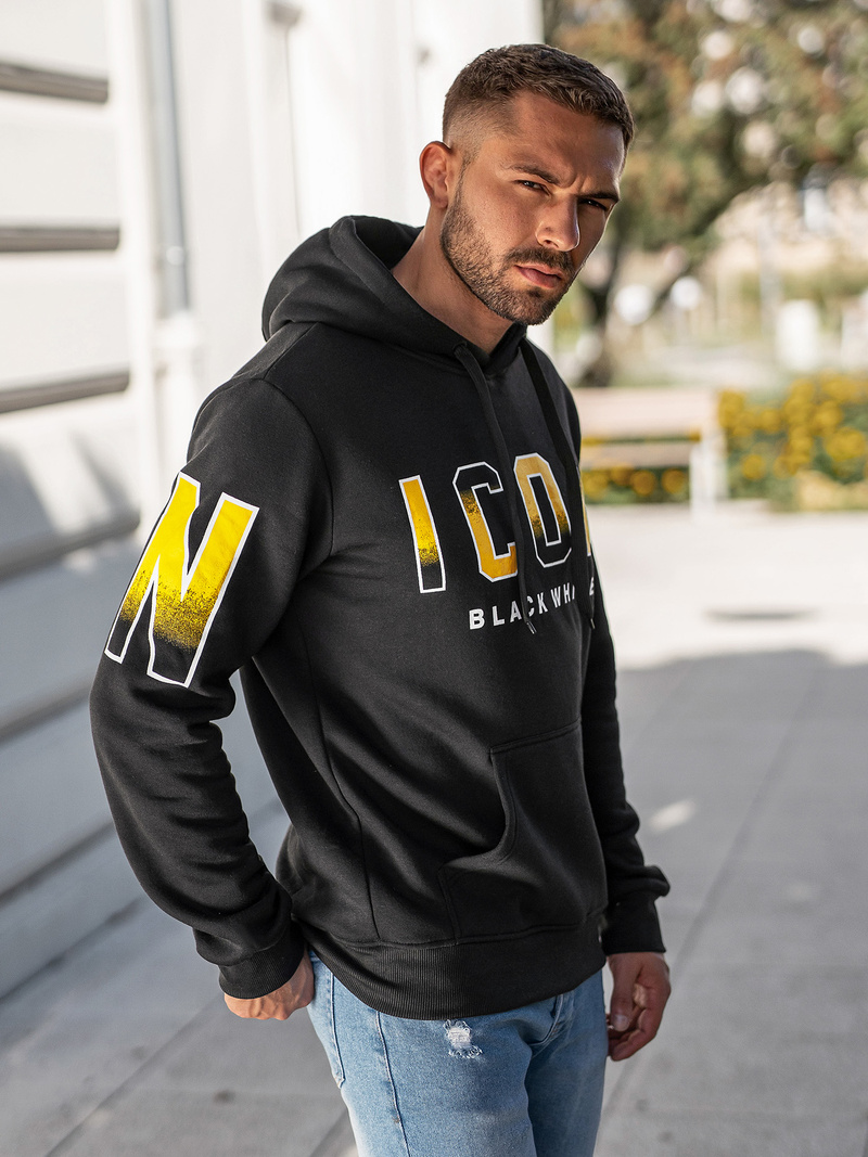 Hanorac bărbați negru OZONEE JS/8B1739/3