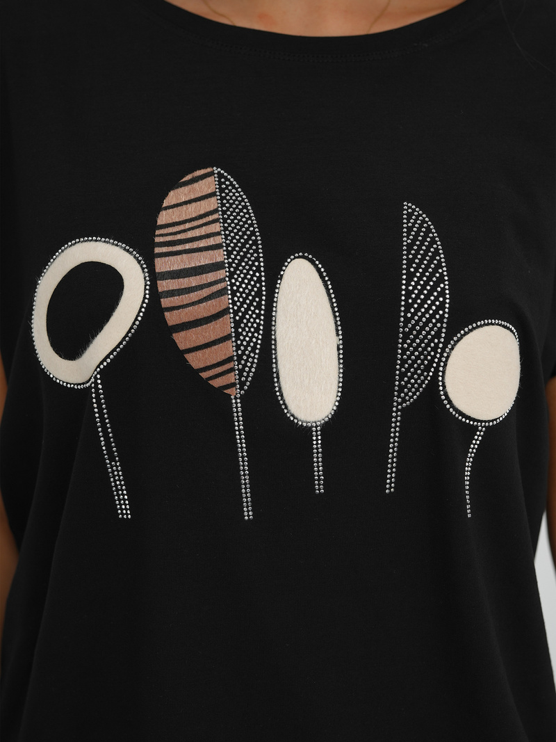 Tricou femei negri OZONEE JS/95T2566/3