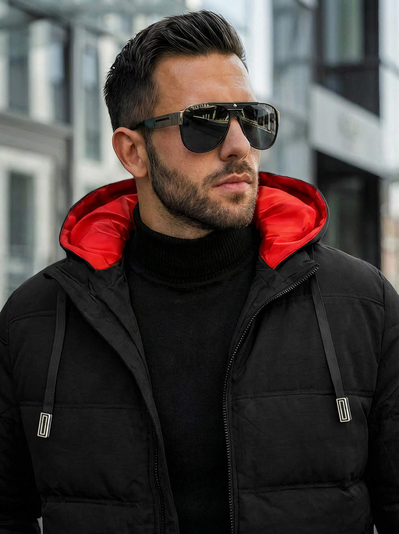 Geacă bărbați neagră OZONEE JS/31M5003Z