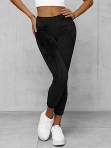 Pantaloni de trening femei din catifea negri OZONEE JS/92K521/3