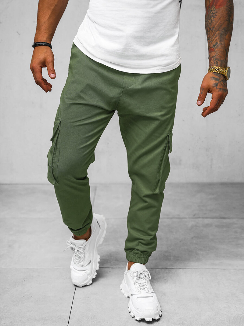 Pantaloni jogger pentru bărbați kaki OZONEE O/G3006Z