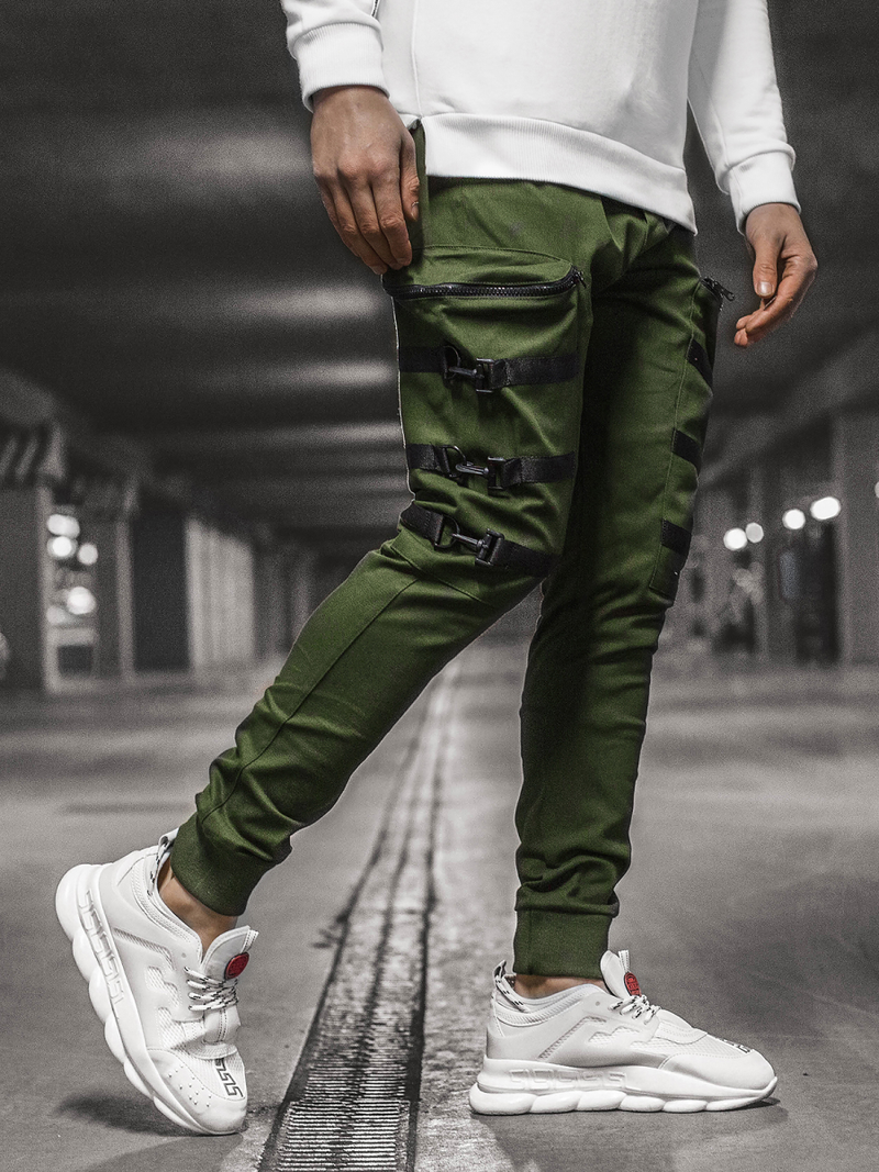 Pantaloni chino jogger pentru bărbați kaki OZONEE G/11132