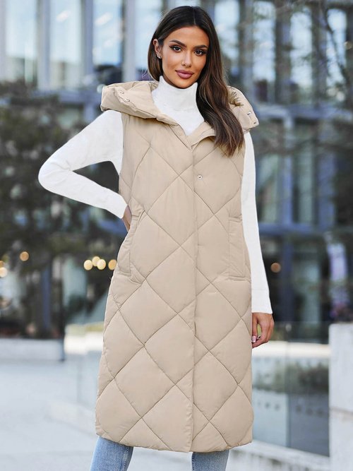 Vestă femei bej OZONEE JS/5M3165/62