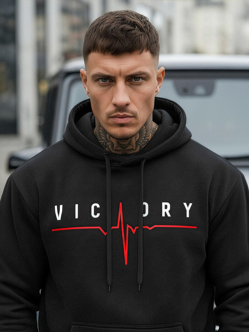 Hanorac bărbați negru OZONEE JS/8B1757/3