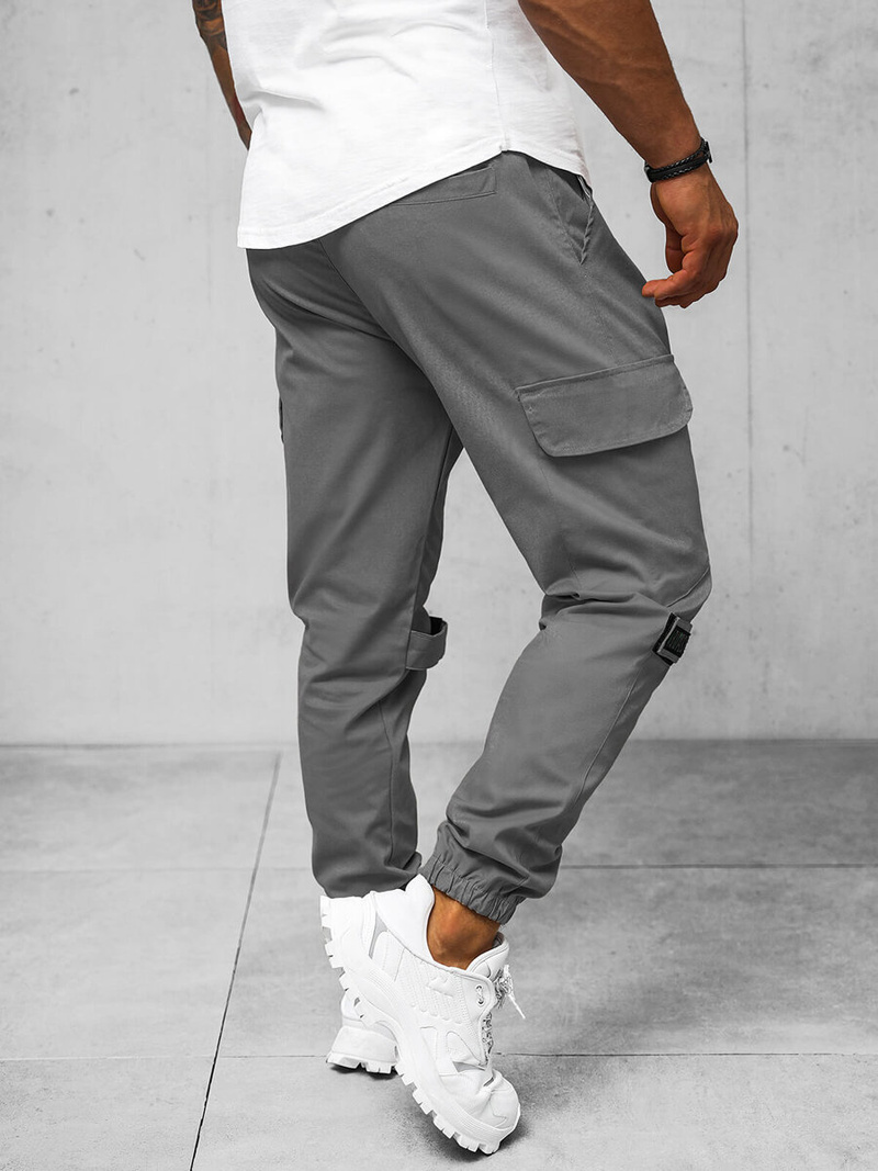 Pantaloni chino jogger pentru bărbați gri OZONEE O/G3014Z
