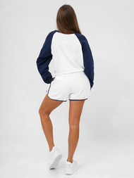 Trening dama doua piese alb-bleumarin OZONEE JS/M58631AB