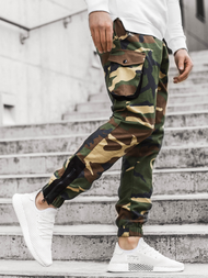 Pantaloni jogger bărbați verde-camuflaj OZONEE A/705