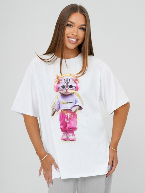 Tricou femei alb OZONEE DJ77423