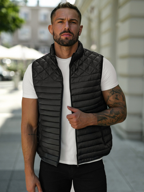 Vestă bărbați neagră OZONEE JS/16M9333/392B