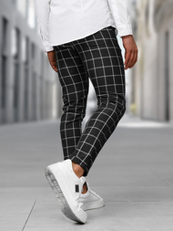 Pantaloni chino bărbaţi negri OZONEE DJ/5522Z