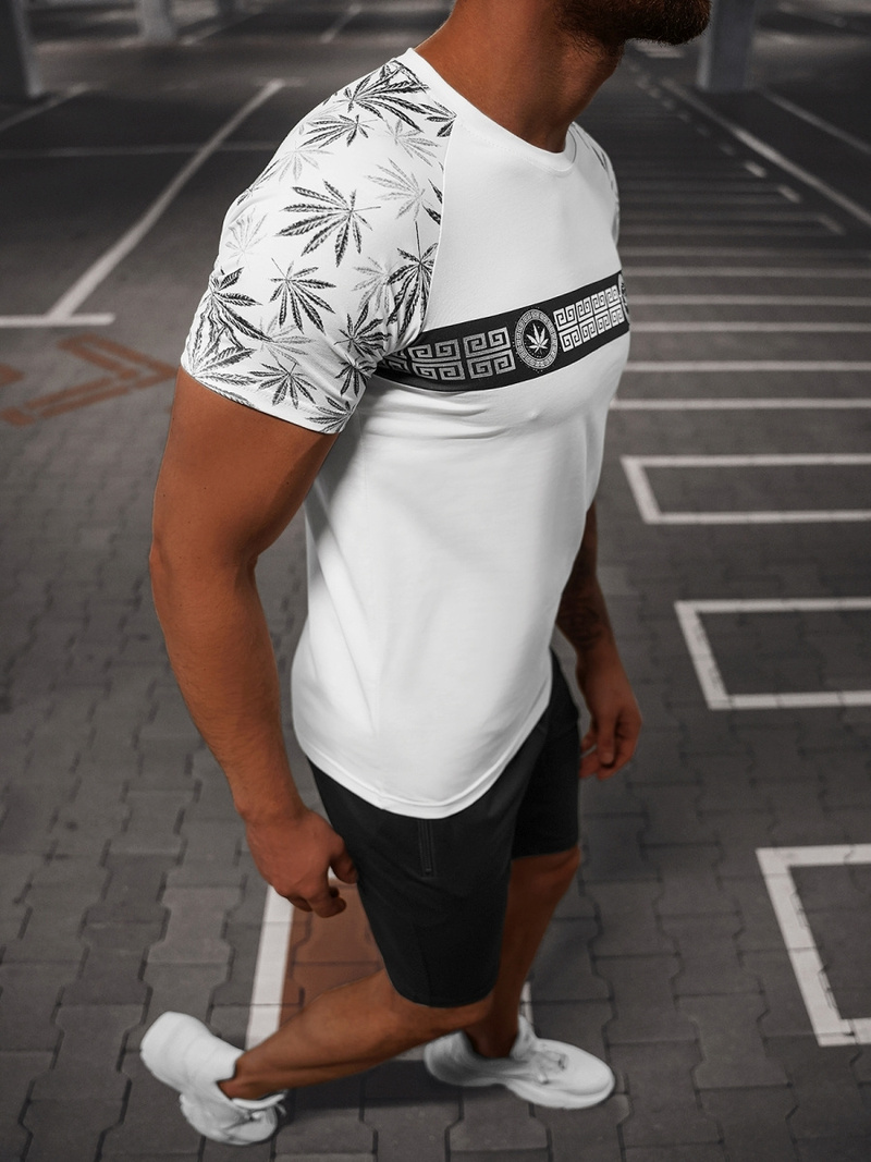 Compleu sport bărbaţi alb-negru OZONEE O/HM760