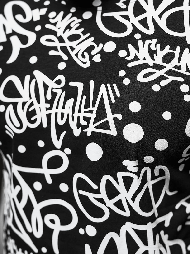 Tricou bărbați negri OZONEE JS/8T1216/3