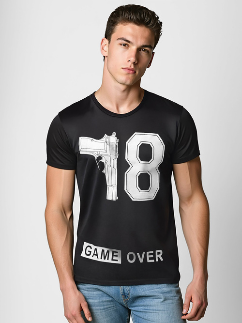 Tricou bărbați negru OZONEE O/T123/3Z