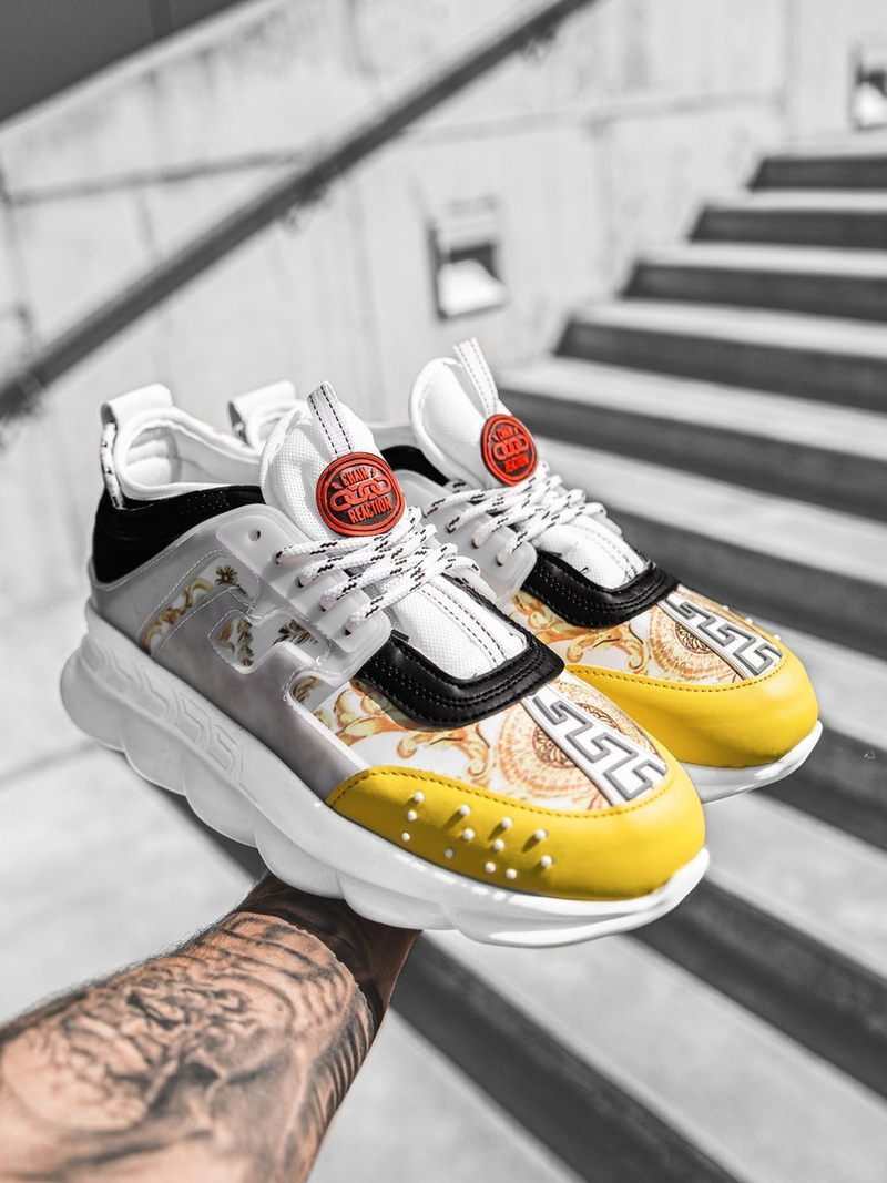 Sneakers bărbați mare alb-galben OZONEE G/2020