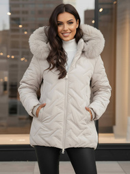 Geacă de femei gri deschis OZONEE JS/16M9296/280Z