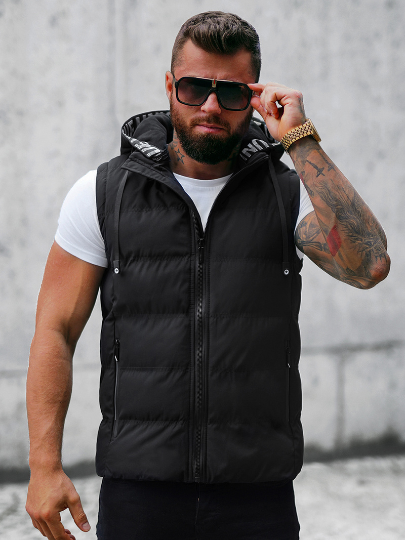 Vestă bărbați neagră OZONEE JS/5M758/392