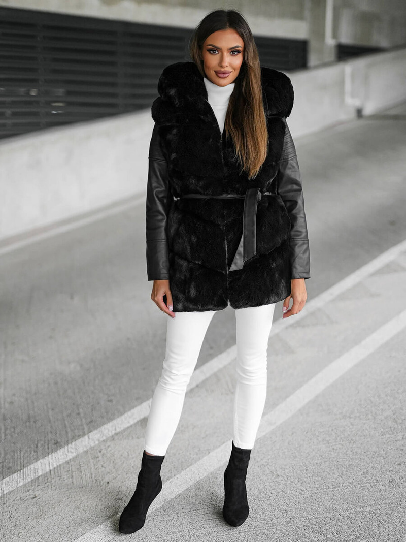 Geacă de femei neagra OZONEE JS/11Z8090Z