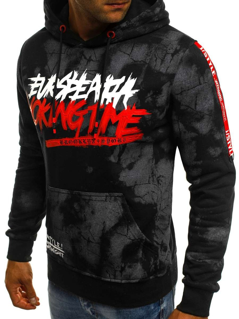 Hanorac bărbați neagră OZONEE JS/DD210Z