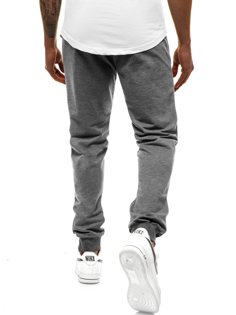 Pantaloni de trening bărbaţi gri închis JS/XW005S