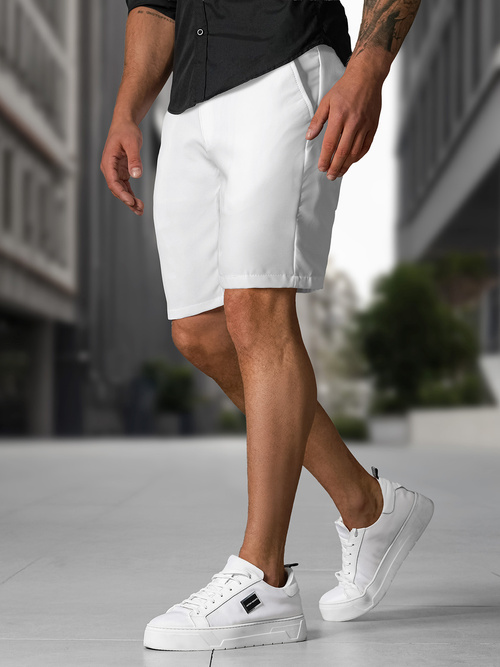 Pantaloni scurti chino bărbați albi OZONEE DJ/4400