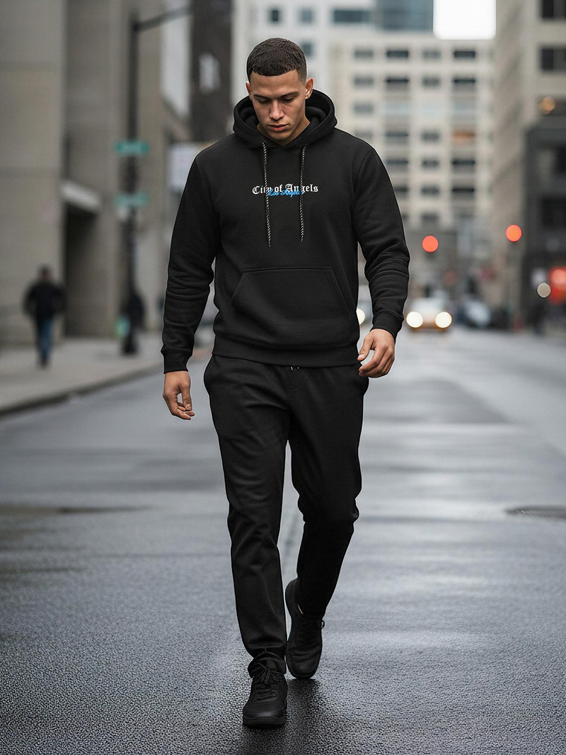 Hanorac bărbați negru OZONEE JS/21B1901/3