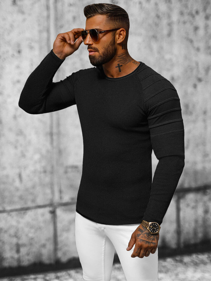 Pulover bărbați negri OZONEE L/2500