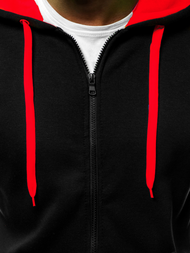 Hanorac bărbați neagră-roșie OZONEE JS/2013