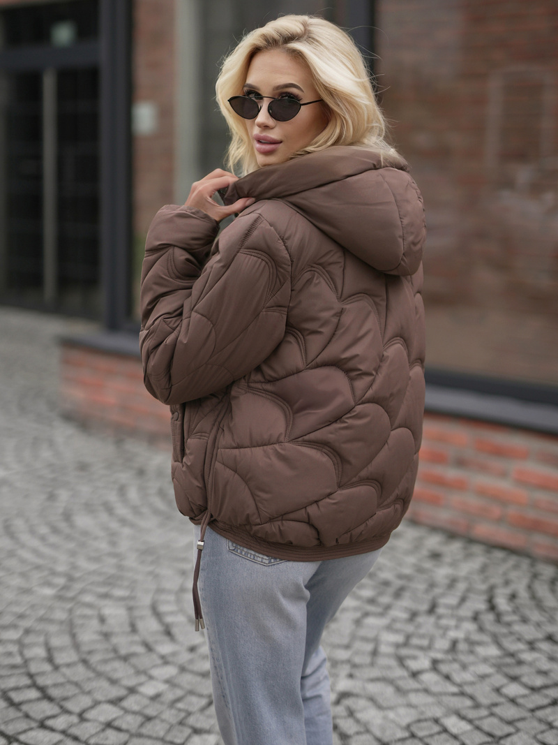 Geacă de femei ciocolată OZONEE JS/5M3336/158Z