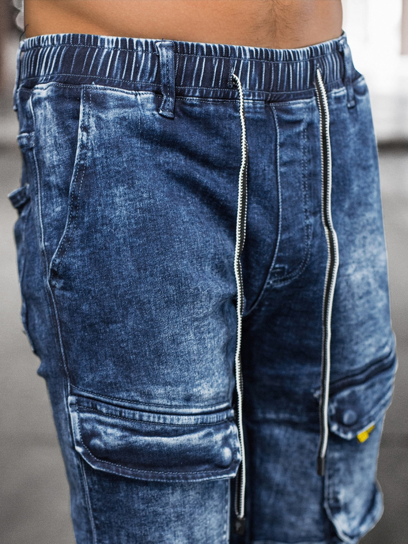 Pantaloni jogger bărbați albaștri OZONEE DR/TF070