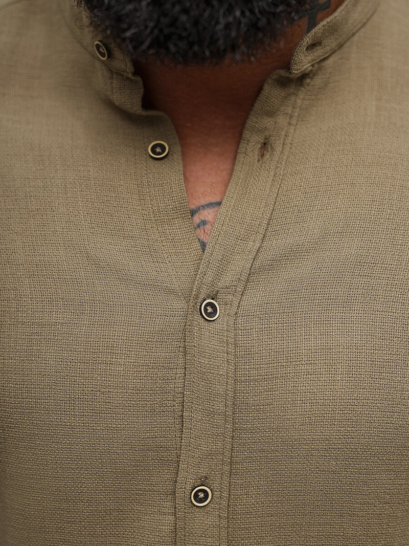 Cămașă bărbați bej închis OZONEE O/V112