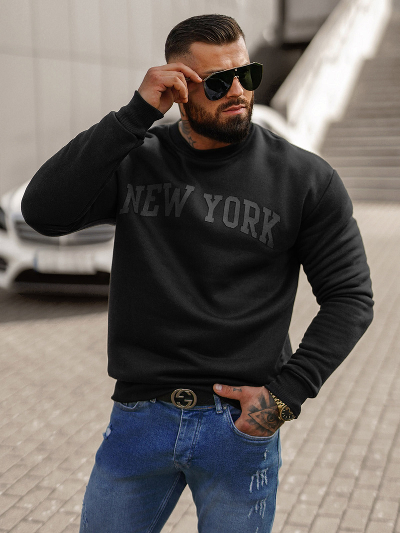 Hanorac bărbați negru OZONEE JS/8B1362/3