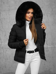 Geacă de iarnă damă neagră OZONEE JS/5M768/392A